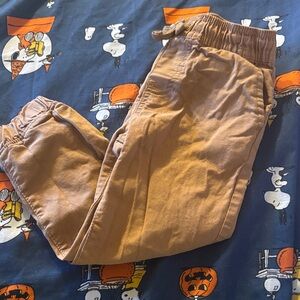 Kids' Casual Tan Elastic Waist Pants